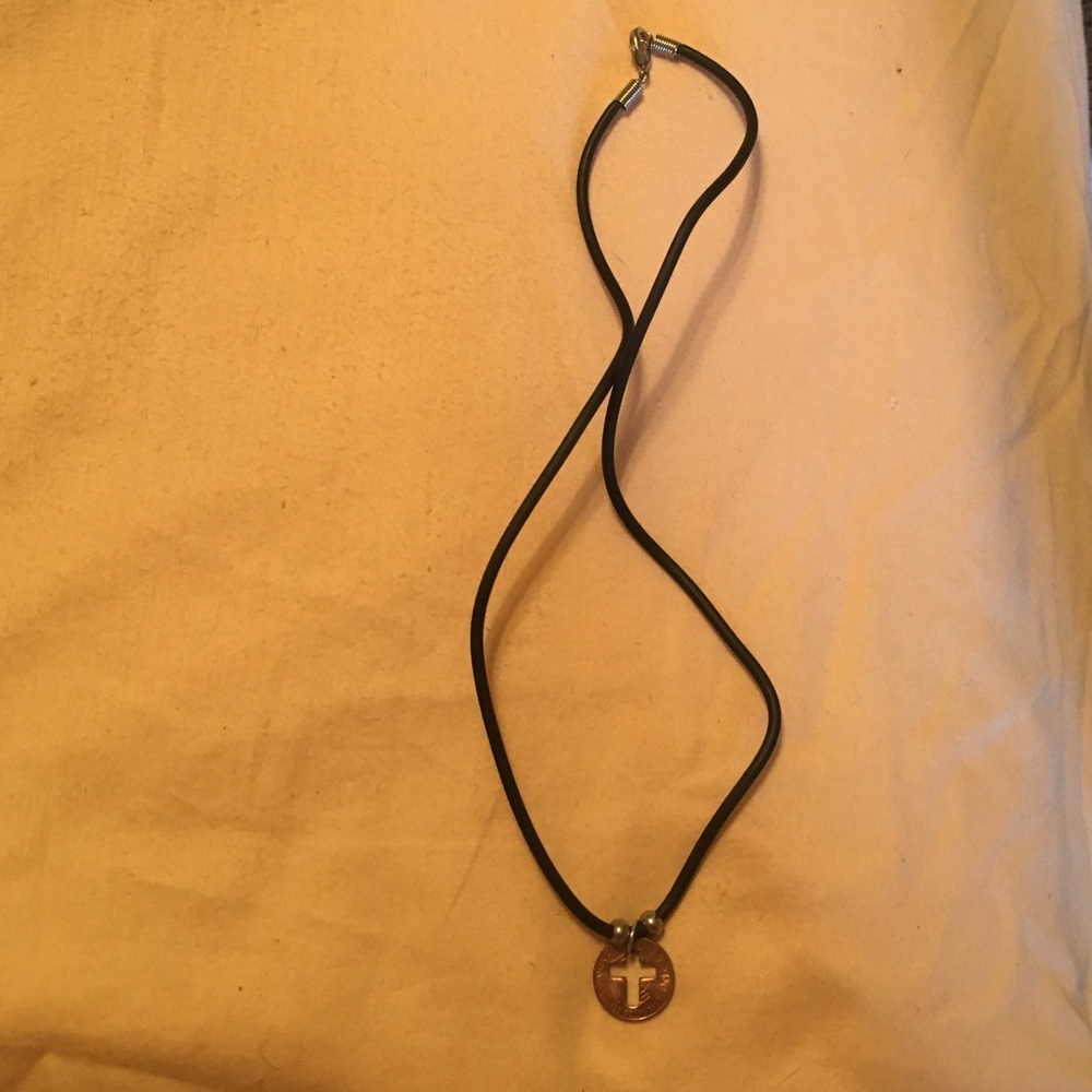 Cross Punched Penny Necklace